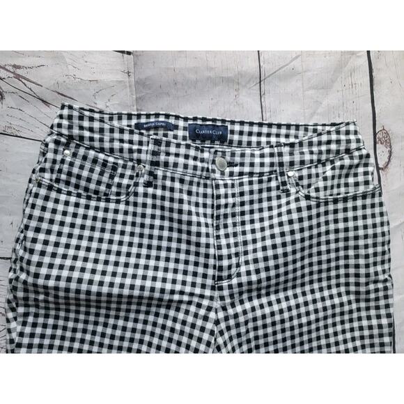 Charter Club Womens Bristol Capri Black White Checkered Size 10p - Picture 3 of 8
